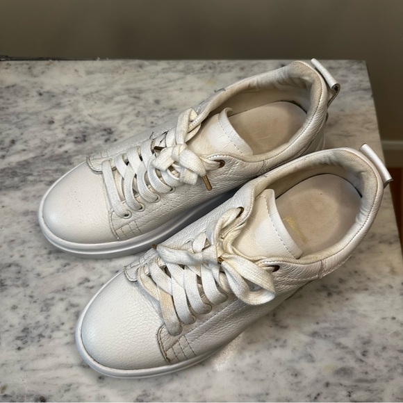Zara Real Leather White Chunky Platform Sneakers - Picture 9 of 9